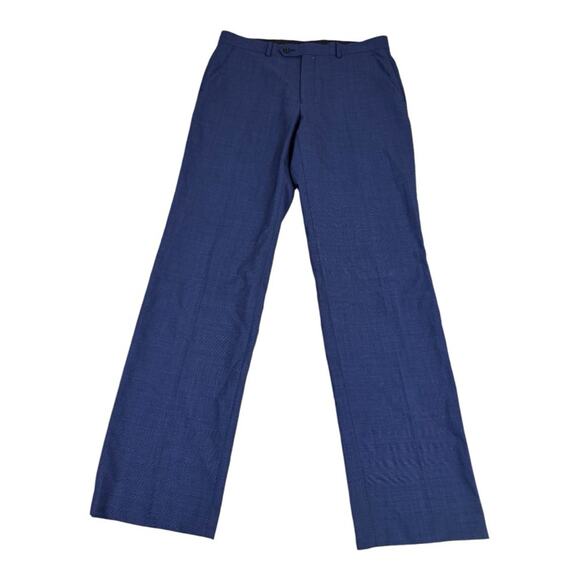 Lauren Ralph Lauren Men’s Dress Pants 100% Wool Natural Green Label Blue  32x32 - Picture 1 of 9